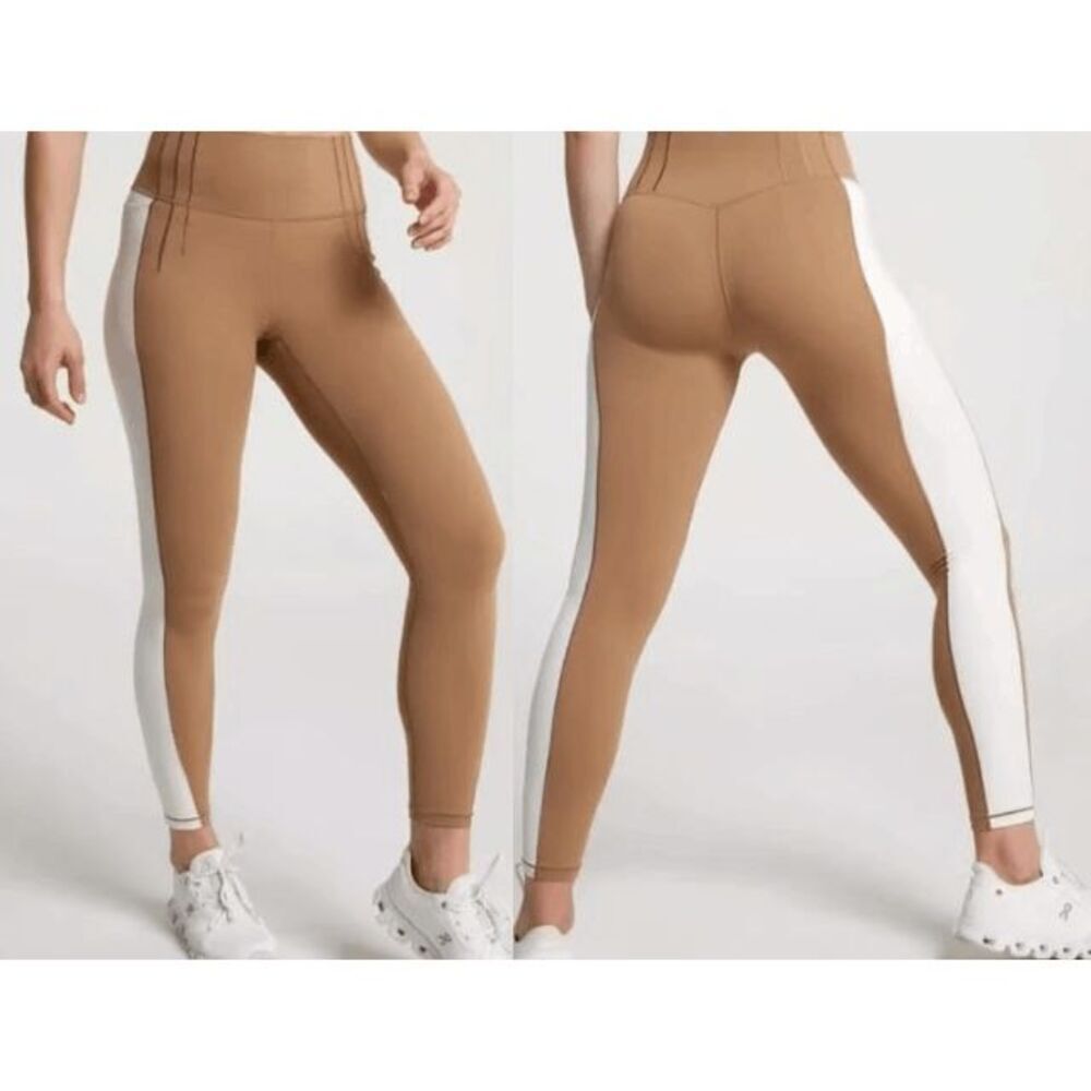CALIA Women's Sculpt High Rise 7/8 Leggings – Brown & White Colorblock S